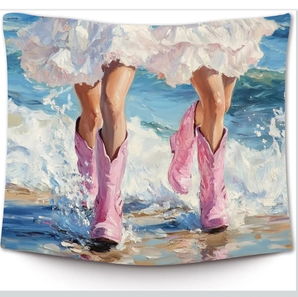 Other - NEW! Pink Cowgirl Boots Tapestry